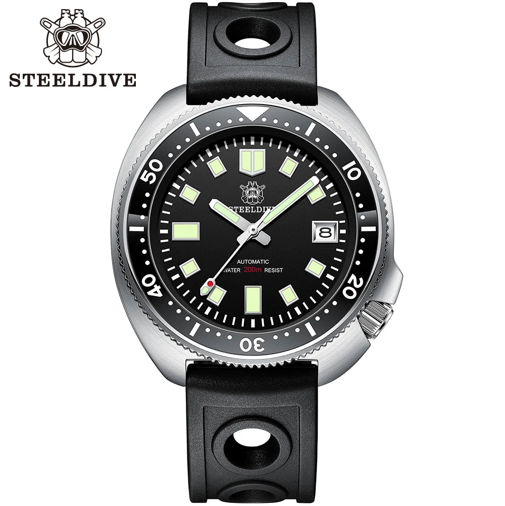 Steeldive NH35 Automatic Dive Watch – 200M Waterproof Turtle for Scuba Diving