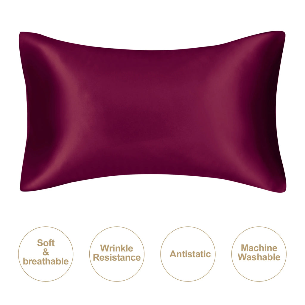 Mulberry Silk Pillowcase – Queen Standard Satin Sleep Case for Hair and Skin
