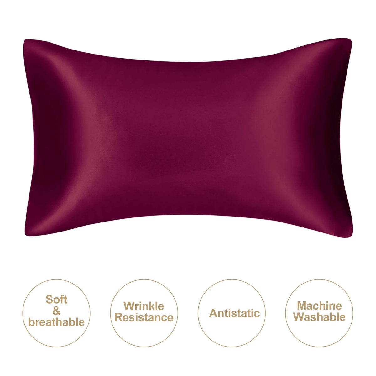 Mulberry Silk Pillowcase – Queen Standard Satin Sleep Case for Hair and Skin