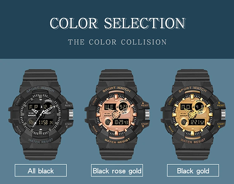 Digital Sports Watch – Waterproof LED Military Timepiece for Outdoor Men