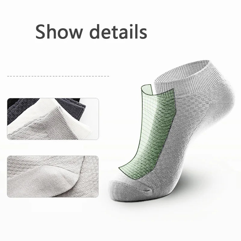 Bamboo Fiber Ankle Socks – Breathable Business Footwear for Men EU 39-48