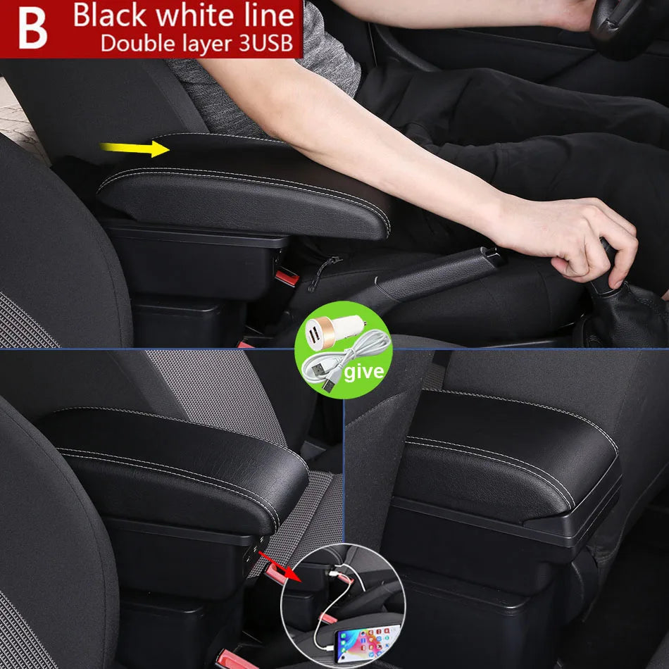 Center Console Armrest Box – Storage Organizer for Peugeot 208 2012-2018