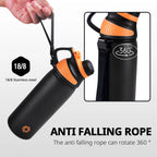 Stainless Steel Vacuum Flask – Magnetic Lid Thermal Mug for Outdoor Sports