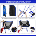Ultralight Folding Chair – Detachable Portable Seat for Camping and Hiking