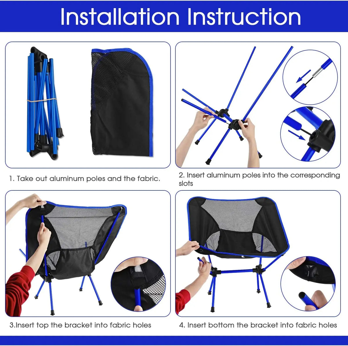 Ultralight Folding Chair – Detachable Portable Seat for Camping and Hiking