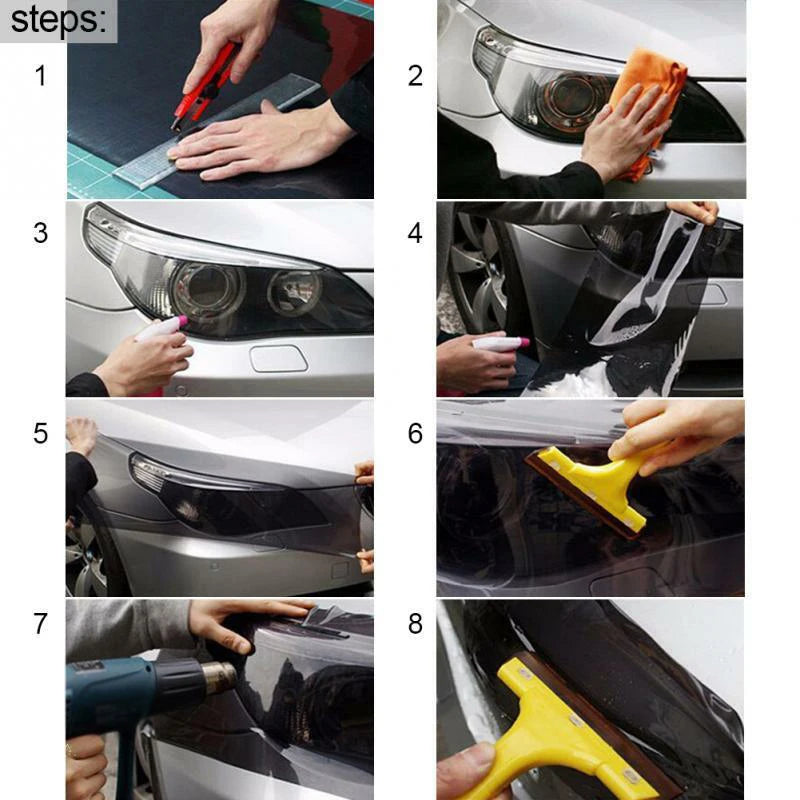 Transparent Vinyl Headlight Film – UV Protection Wrap for Auto Lighting