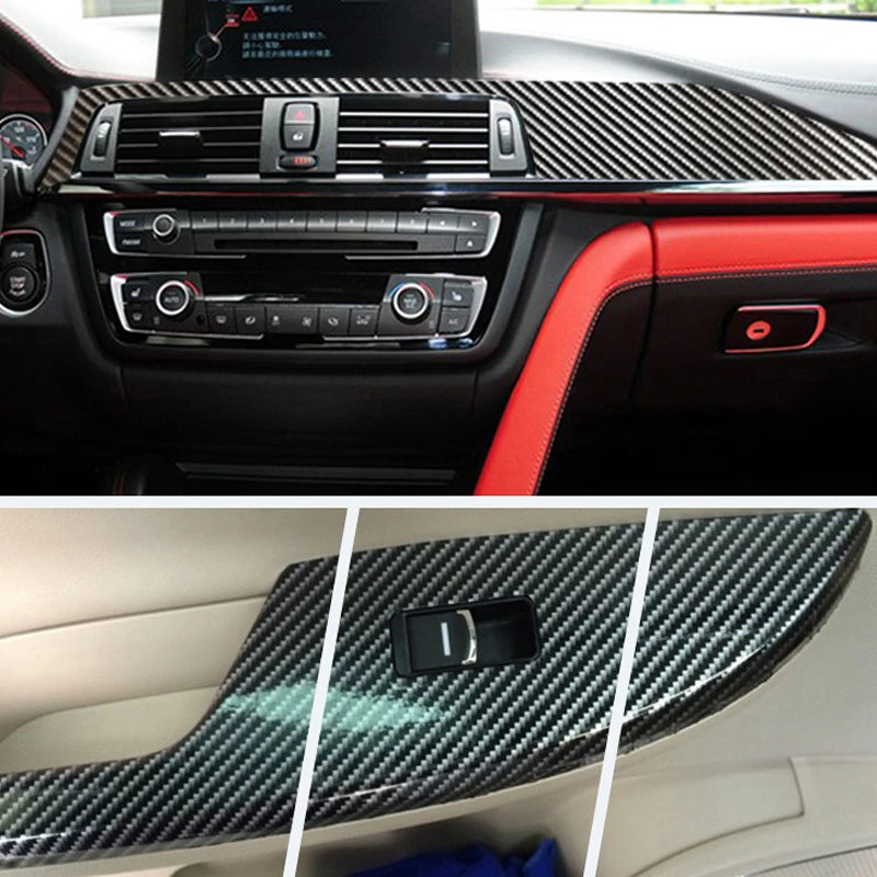 Glossy Carbon Fiber Vinyl Wrap – Adhesive Film for Car and Motorcycle Styling