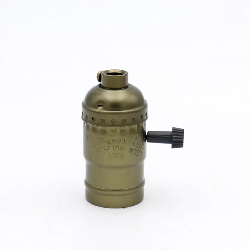 Vintage E26 E27 Lamp Socket – Pull Chain and Knob Switch for Lighting Fixtures
