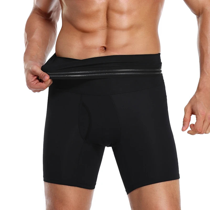 High Waist Compression Shorts – Tummy Control Body Shaper for Men