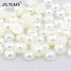 White AB Flatback Pearls – Assorted Size Beads for DIY Crafts and Jewelry