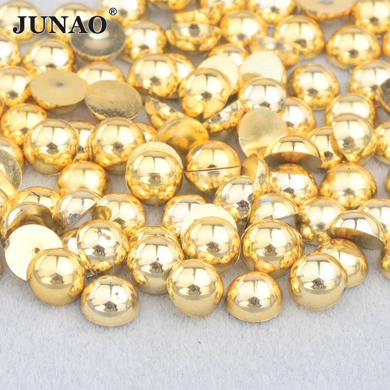 White AB Flatback Pearls – Assorted Size Beads for DIY Crafts and Jewelry