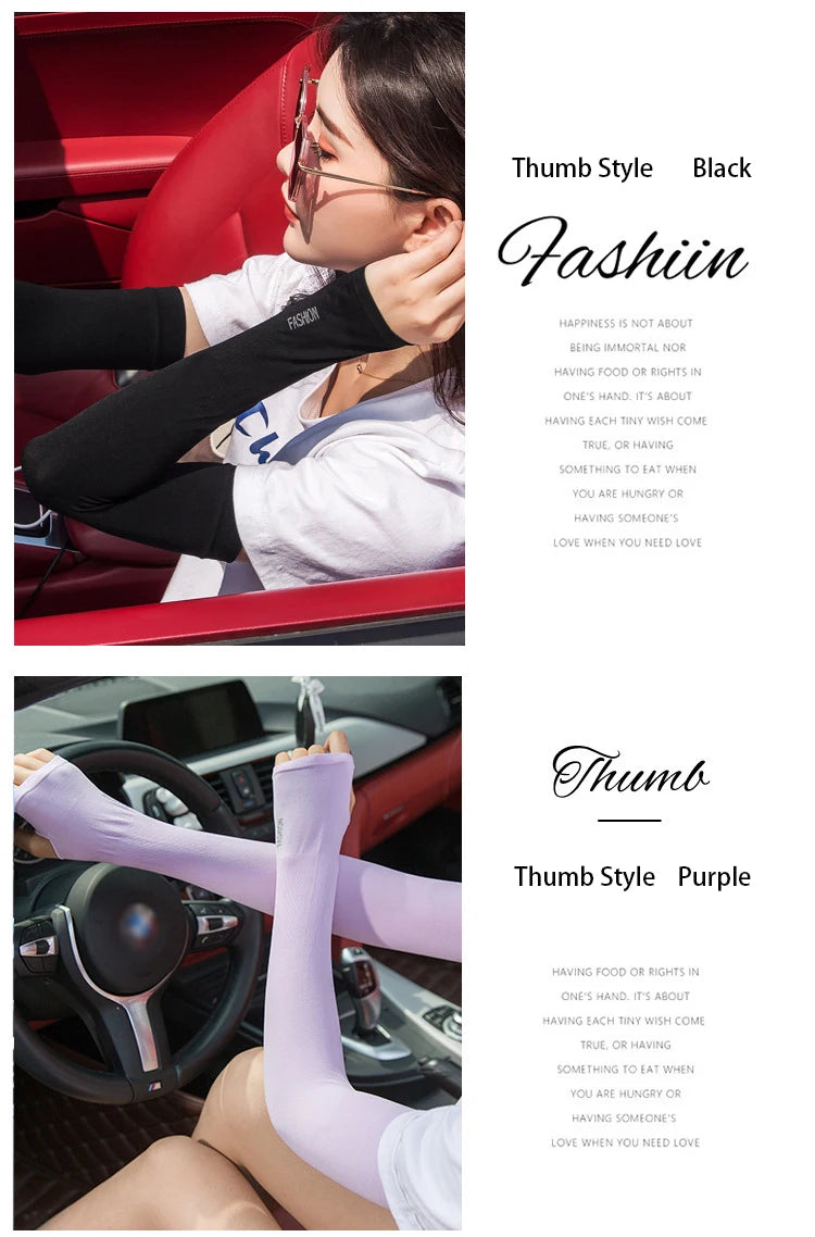 Ice Silk Arm Sleeves – UV Protection for Cycling Sports and Driving