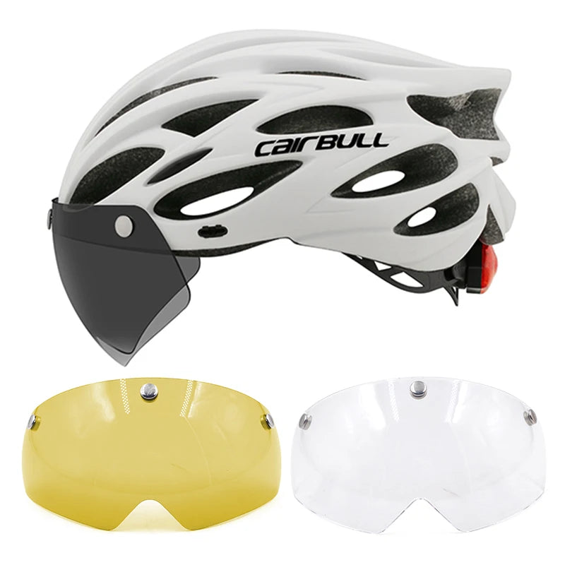 Adjustable Cycling Helmet – LED Light Visor for Road and Mountain Bike