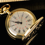 Golden Quartz Pocket Watch – I Love You Engraved Gift for Anniversary