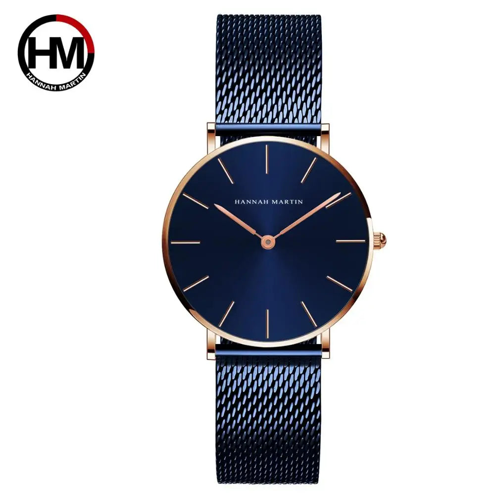 Rose Gold Stainless Steel Watch – Japan Quartz Waterproof for Ladies
