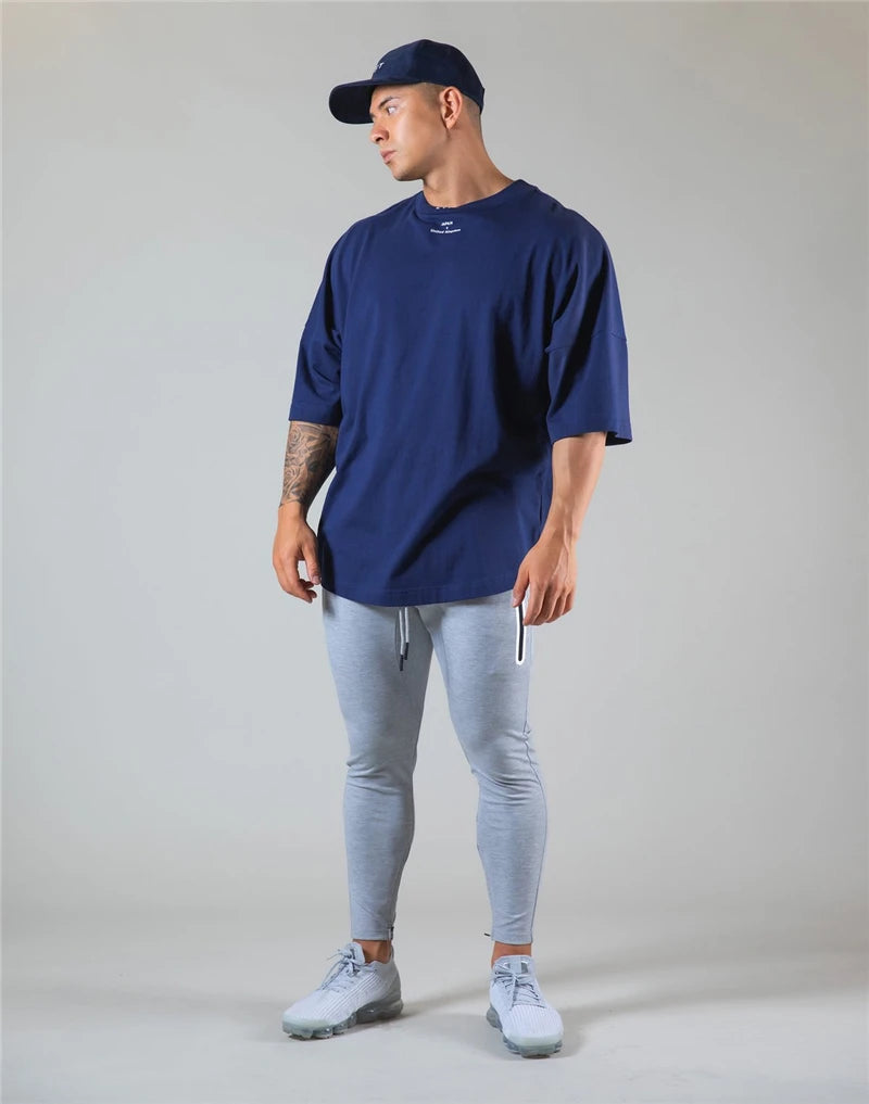 Cotton Gym T-Shirt – Short Sleeve for Men Workout Training Fitness