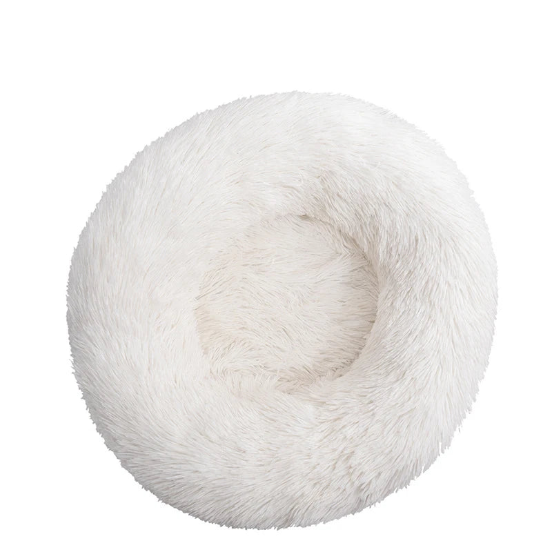 100cm Plush Donut Pet Bed – Calming Round Mat for Large Dogs and Cats