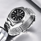 Stainless Steel Mechanical Watch – 10Bar Waterproof for Diving and Sports