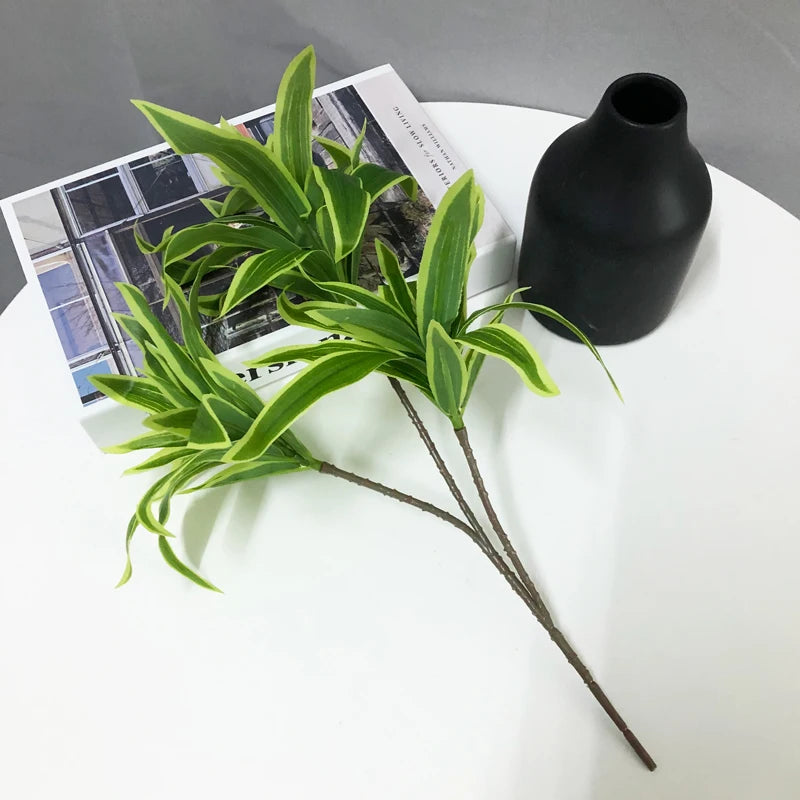 Artificial Palm Bamboo Branch – 36cm Tropical Potted Plant for Home Decor