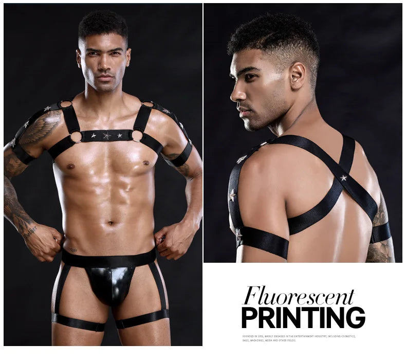Black Mesh Club Outfit – Sexy Men's Costume for Role Play