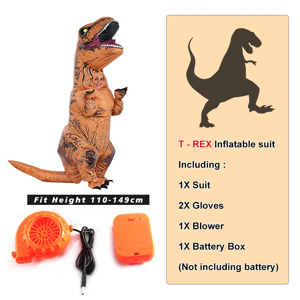 Inflatable T-Rex Costume – Dinosaur Mascot Suit for Kids and Adults