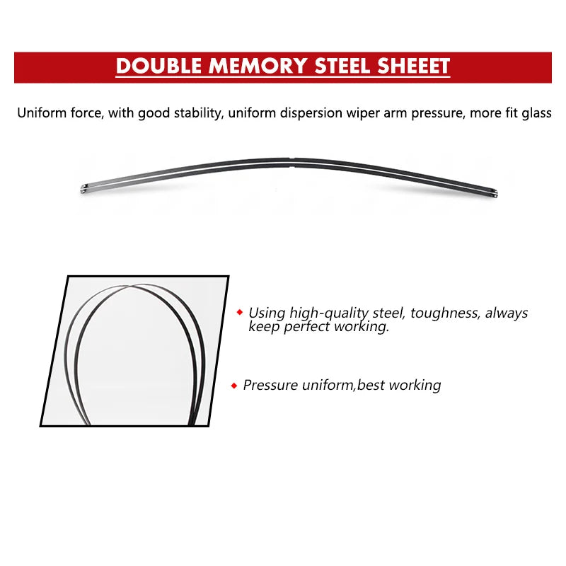 Front Windshield Wiper Blades – 24" and 20" Set for Audi A4 A5 A6 A7 Q3 Q5