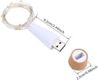 USB Rechargeable Cork Fairy Lights – 2m 20 LED String Lamp for Home Decor
