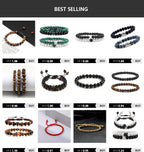 Volcanic Stone Dumbbell Bracelet – Matte Lava Bead Jewelry for Fitness Enthusiasts
