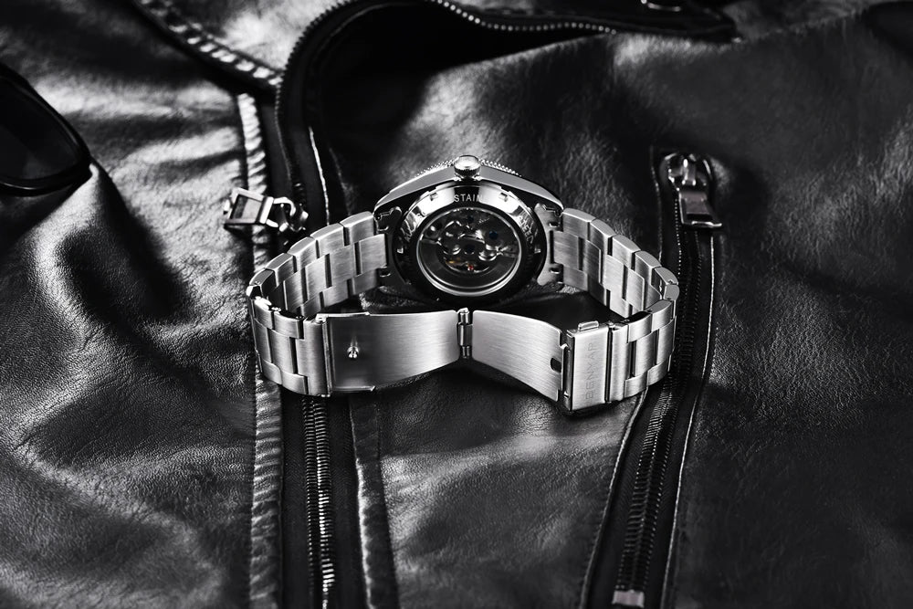 Automatic Mechanical Wristwatch – Stainless Steel for Business Men