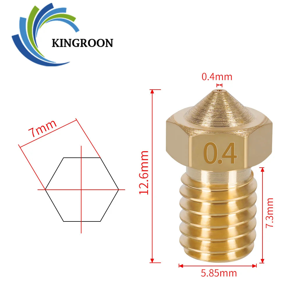 3D Printer Nozzle – Brass M6 Thread for 1.75mm and 3mm Filament