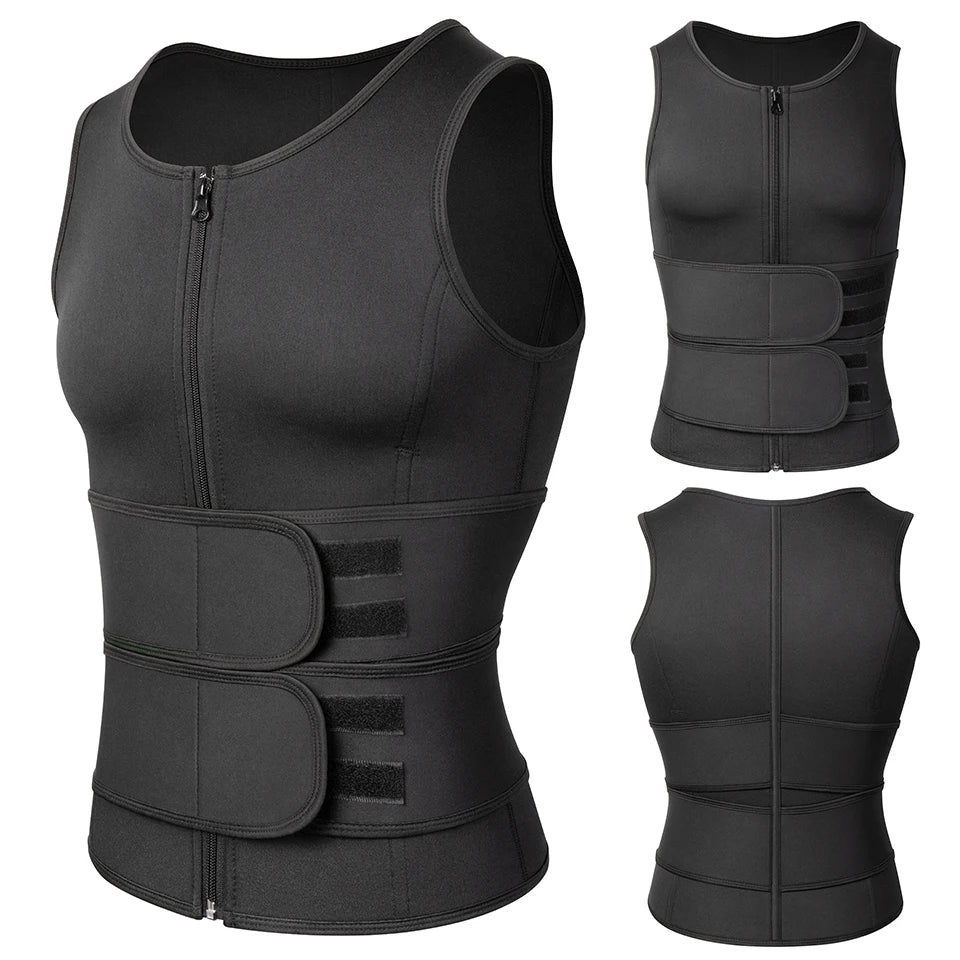 Men Sweat Sauna Vest – Neoprene Body Shaper for Gym Weight Loss