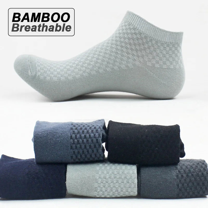 Bamboo Fiber Ankle Socks – Breathable Business Footwear for Men EU 39-48