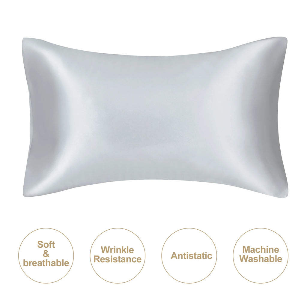 Mulberry Silk Pillowcase – Queen Standard Satin Sleep Case for Hair and Skin