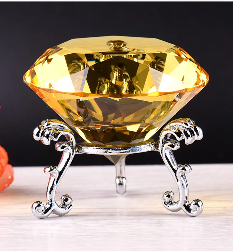Clear Crystal Diamond Ornament – Glass Home Decor for Wedding and Gifts