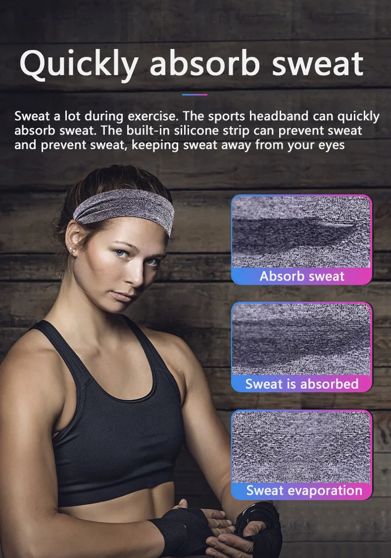 Moisture-Wicking Elastic Sweatband – Breathable Headband for Gym and Sports