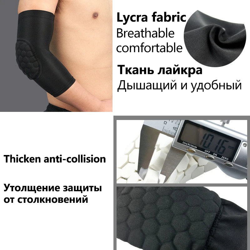 Honeycomb Compression Elbow Pads – Protective Arm Sleeves for Basketball