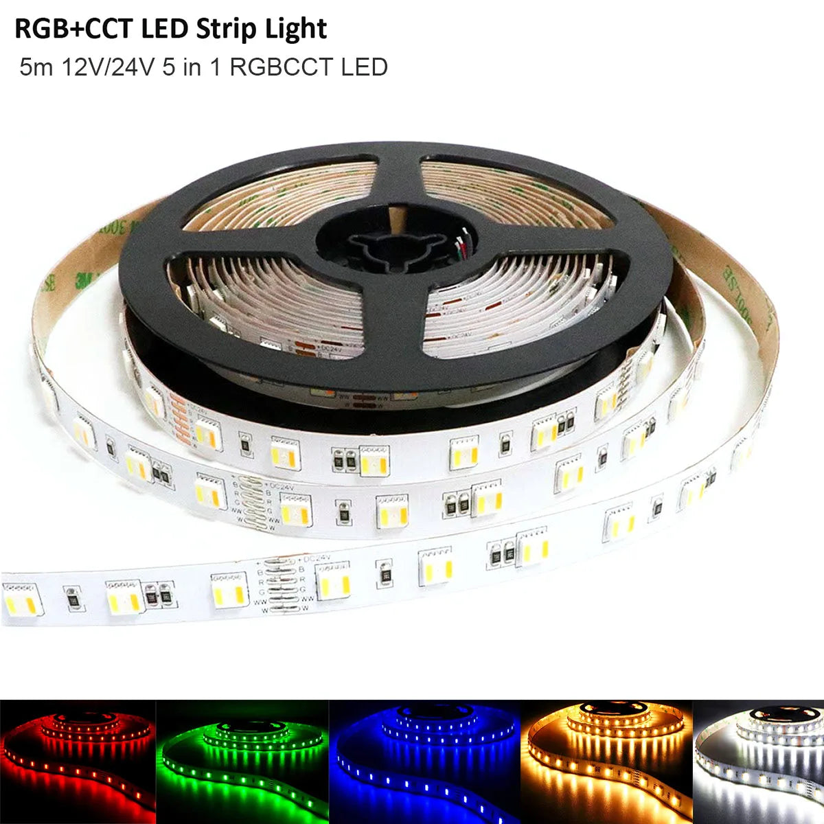 RGBCCT LED Strip Light – Waterproof Flexible Lighting for Home Decor