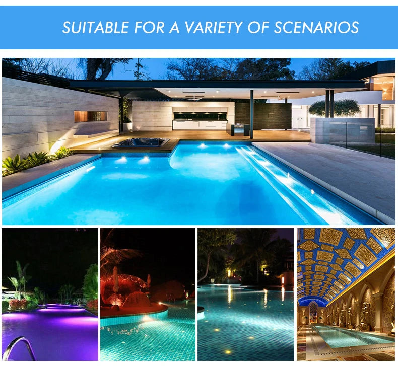 RGB LED Swimming Pool Lamp – Stainless Steel Waterproof Light for Underwater