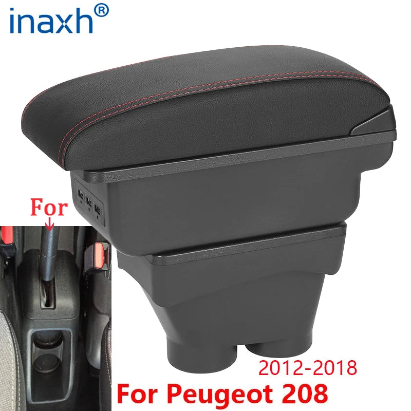 Center Console Armrest Box – Storage Organizer for Peugeot 208 2012-2018