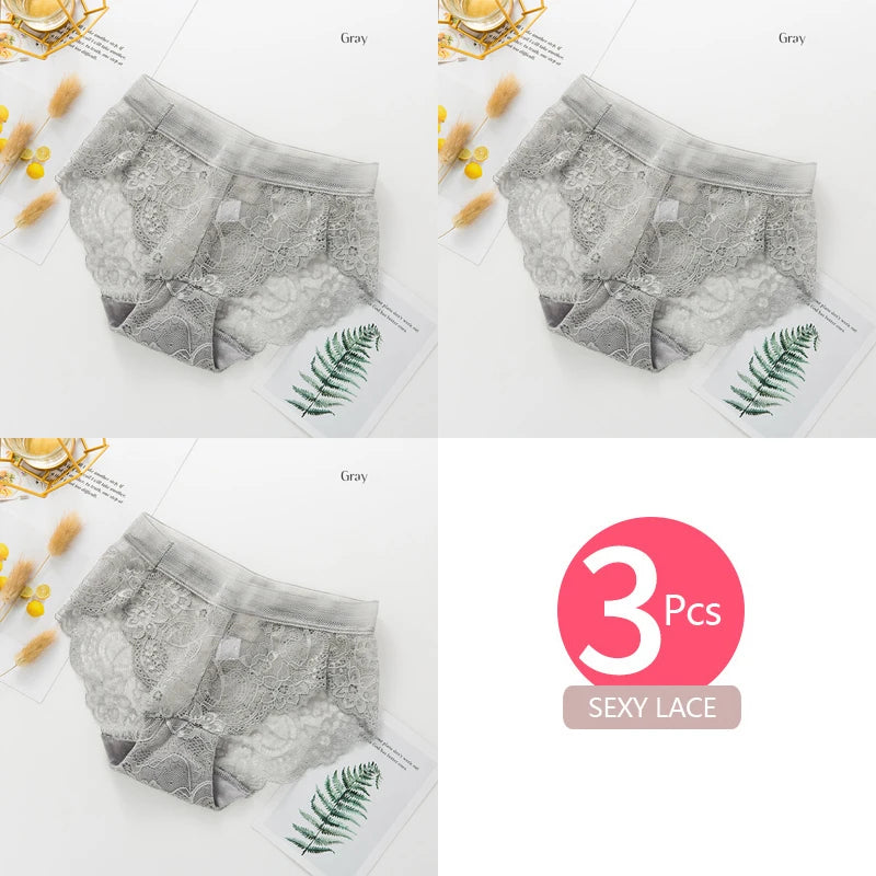 Seamless Lace Thong Panties – Low-Rise Cotton Crotch Lingerie for Women