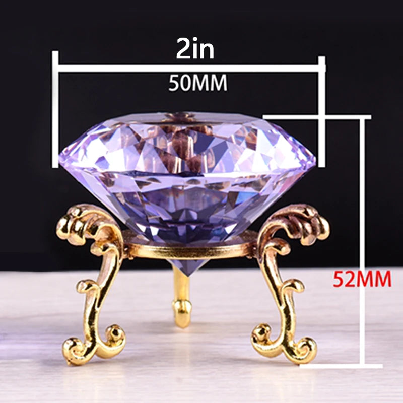 Clear Crystal Diamond Ornament – Glass Home Decor for Wedding and Gifts