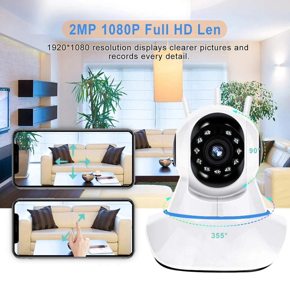Wireless Pan Tilt Security Camera – 1080P WiFi Monitor for Home Indoor Safety