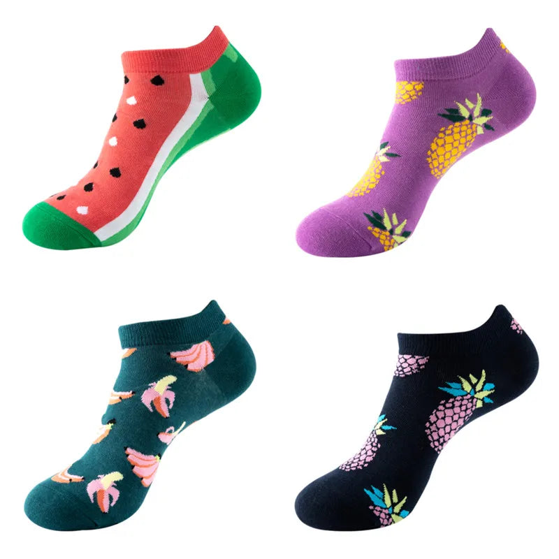 Avocado Cotton Boat Socks – Funny Fruit Pattern for Men and Women