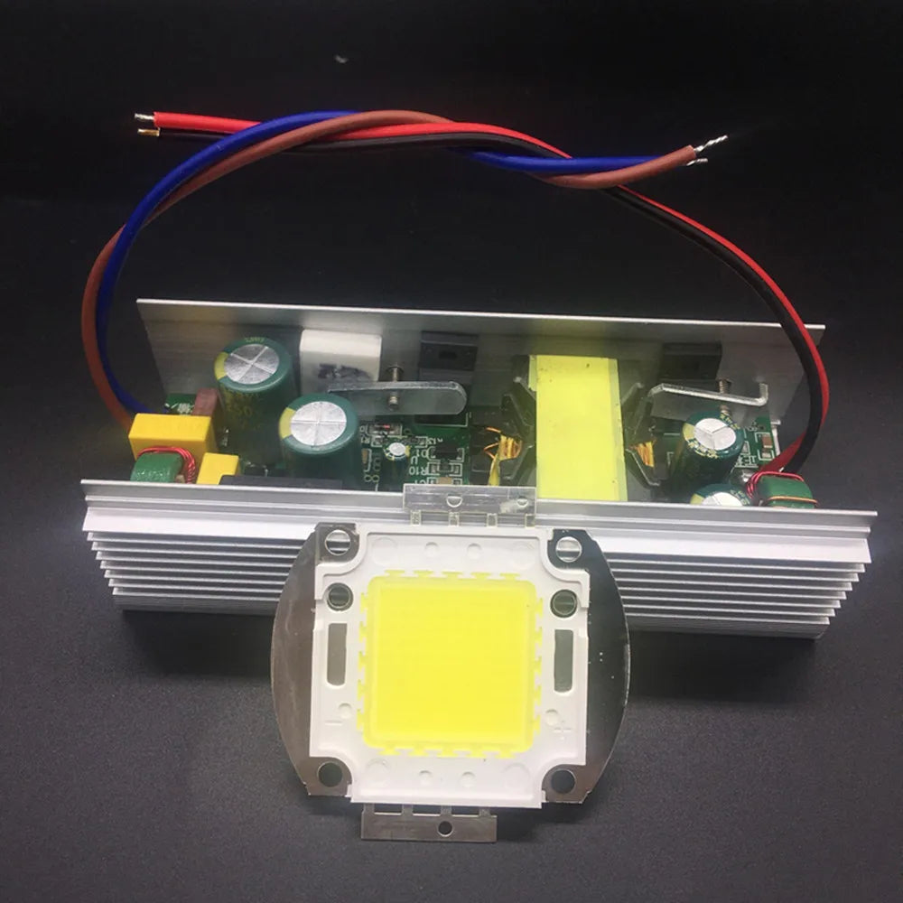 100W High Power LED Chip Kit – Cooling Heatsink and Driver for DIY Lighting