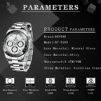 BENYAR Stainless Steel Chronograph Watch – Luxury Quartz for Men