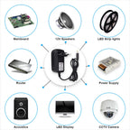Universal LED Power Supply Adapter – Multi-Voltage Transformer for CCTV