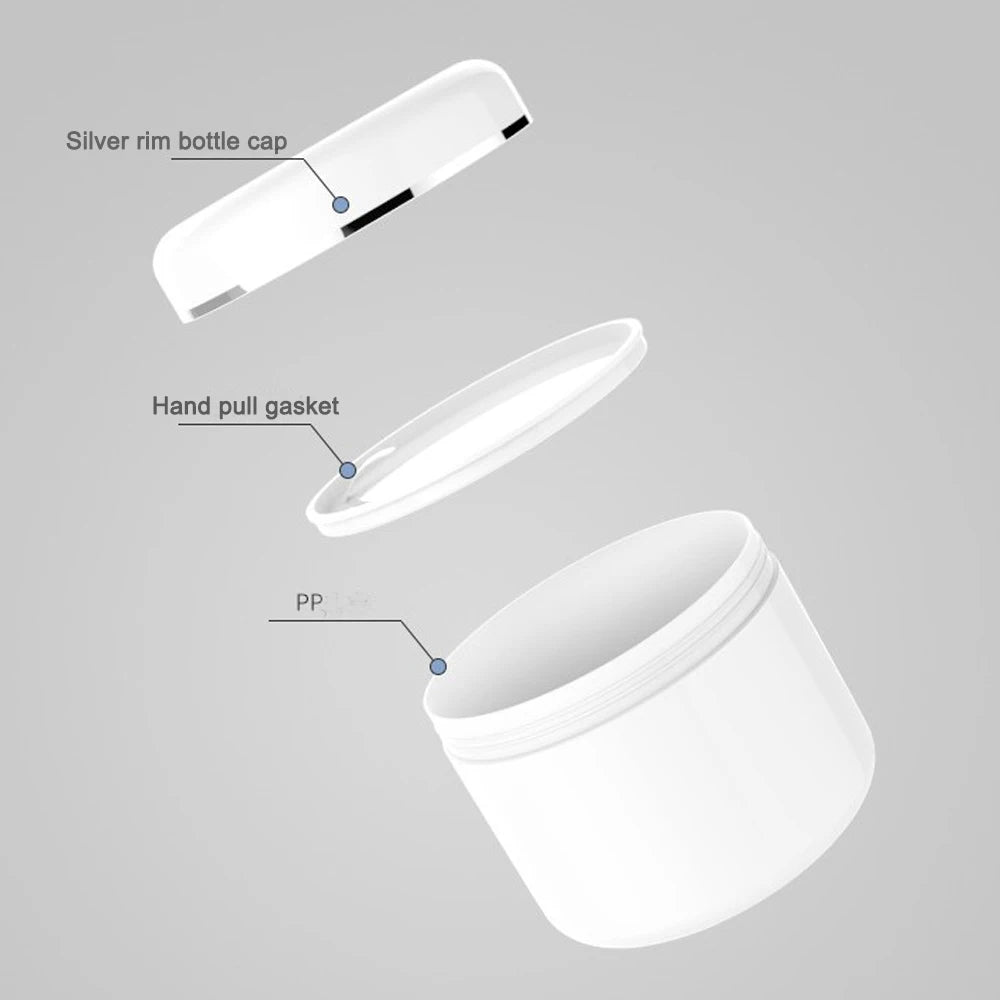 Refillable White Plastic Cosmetic Jar – Travel Size Container for Skincare