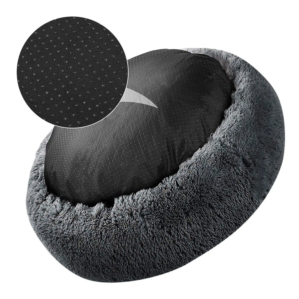 Round Plush Pet Bed – Soft Warm Dog House for Large and Medium Pets