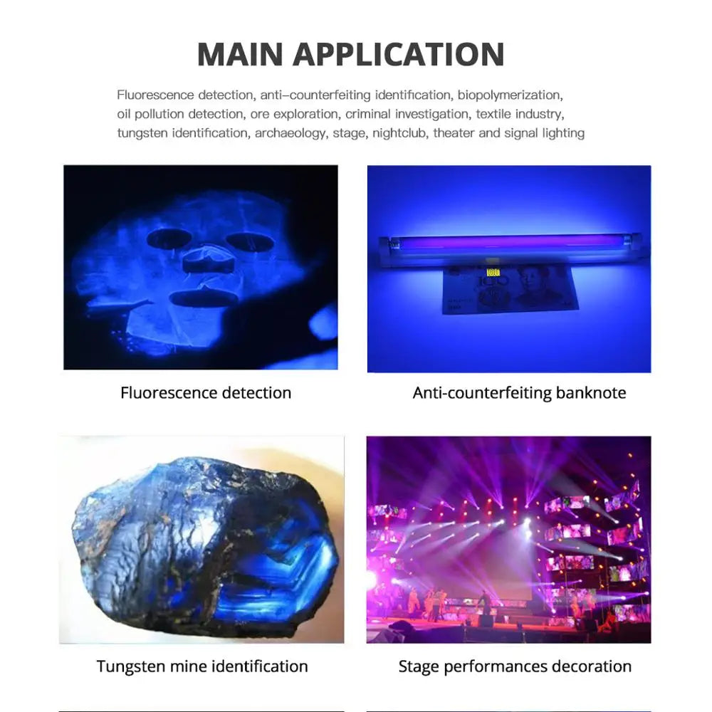 T5 UV Blacklight Tube – 8W 365nm Ultraviolet Lamp for Money Detection and Decor