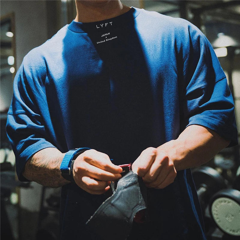 Cotton Gym T-Shirt – Short Sleeve for Men Workout Training Fitness